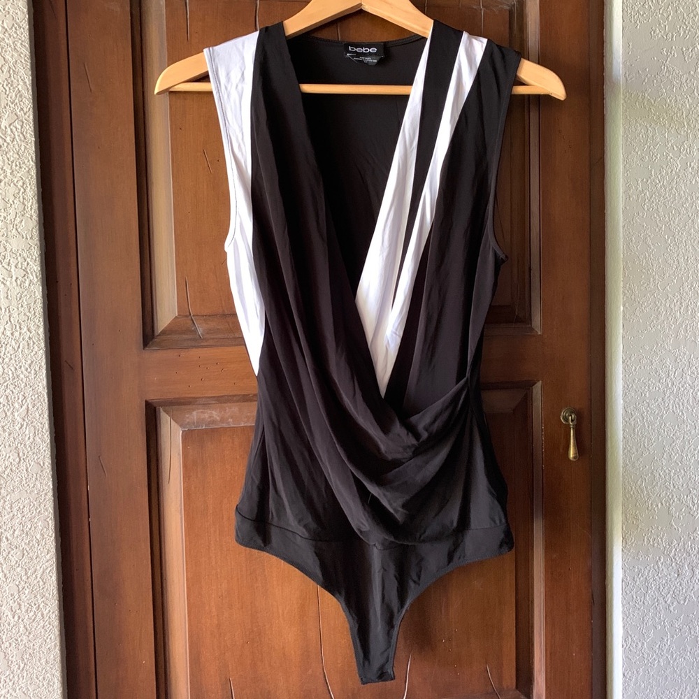 Bebe white and black body suit